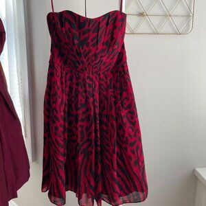 White House Black Market Red/Black Dress Size 00